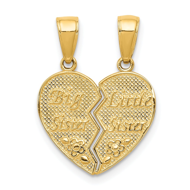 10K Yellow Gold Big Sister/Little Sister Break-Apart Charm