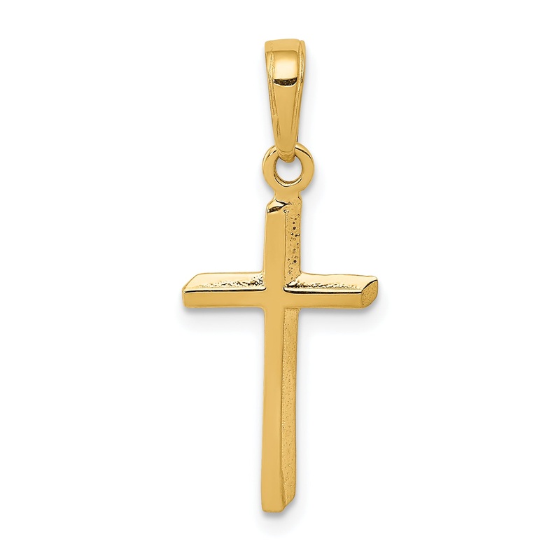 10K Yellow Gold Polished Cross Pendant