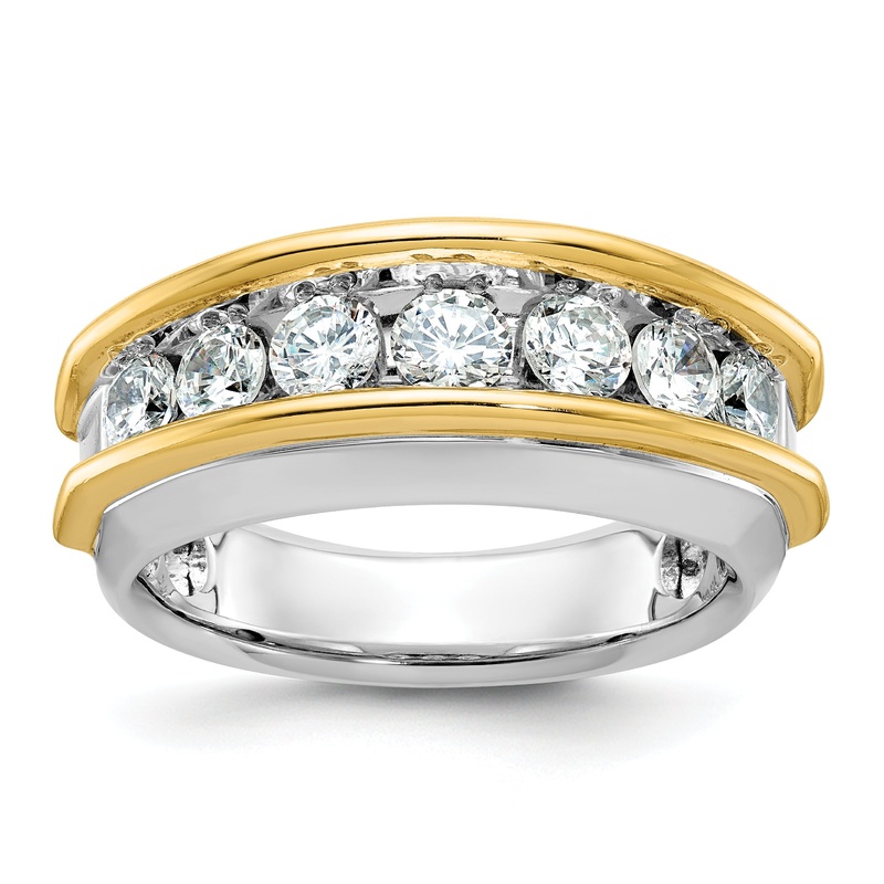 14k Two-tone Two Tone 1 1/2 Ct. Lab Grown Diamond VS/SI+ G+ Men’s Ring
