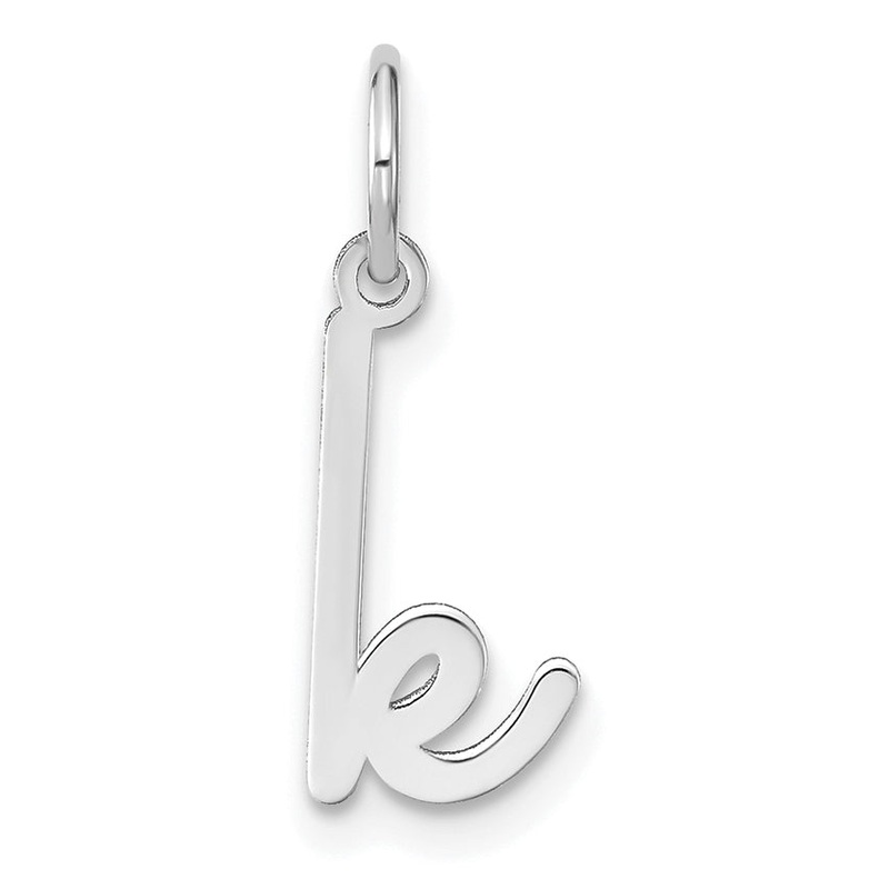 14k White Gold 14KW Lower case Letter K Initial Charm