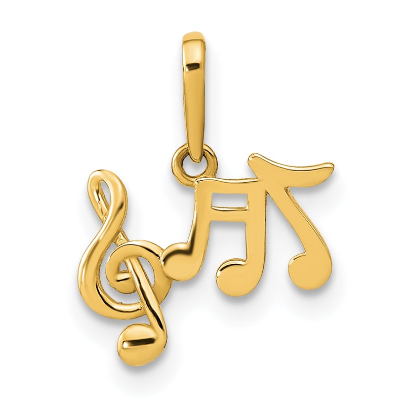 14k Yellow Gold 14K Polished Music Notes Pendant