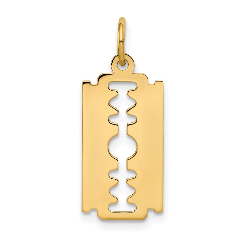 14k Yellow Gold 14k Polished Razor Blade Charm