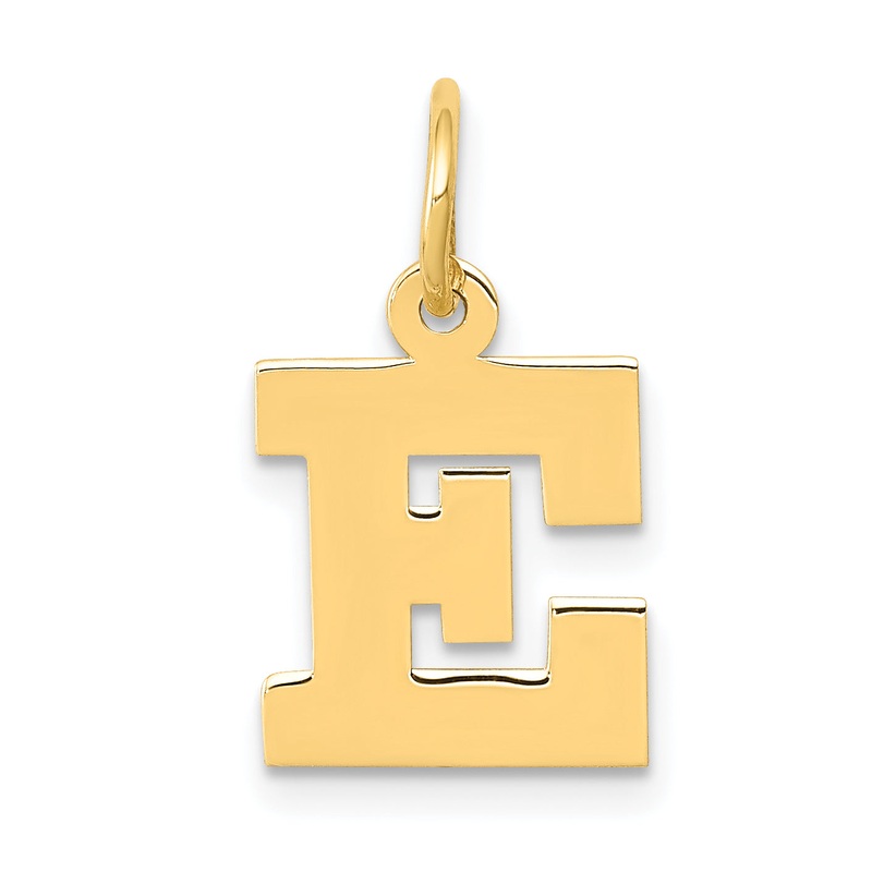 14k Yellow Gold 14k Small Block Letter E Initial Charm