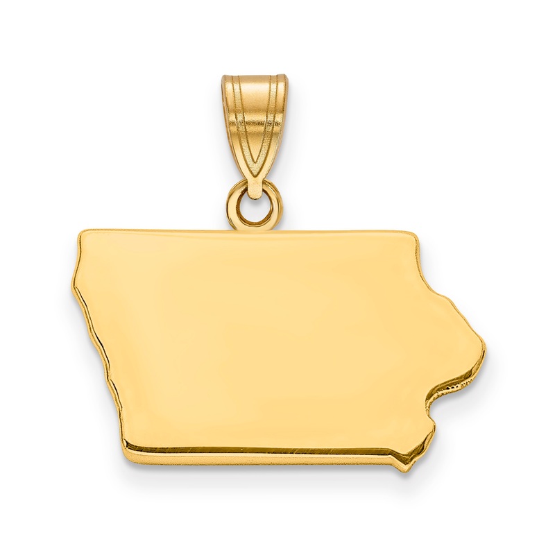 14k Yellow Gold 14KY Iowa State Pendant