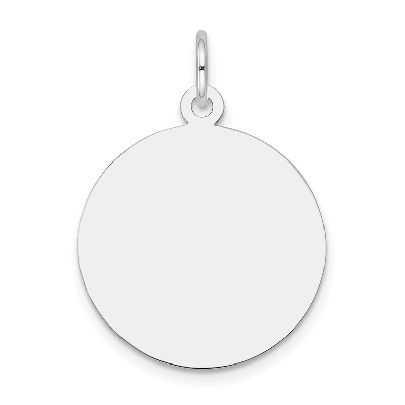 10K White Gold 10Kw Plain .009 Gauge Circular Engravable Disc Charm