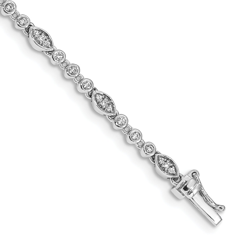 10K White Gold Diamond Bracelet