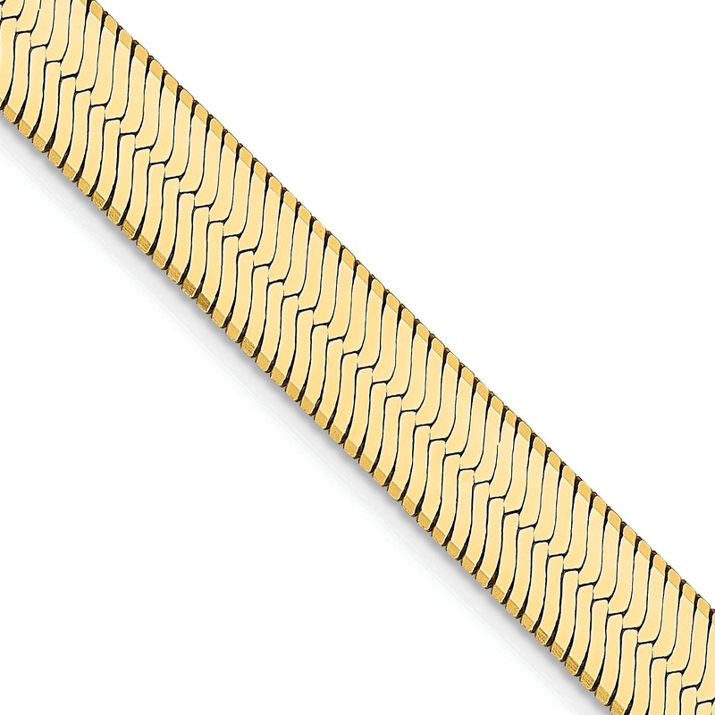 10K Yellow Gold 10K 6.5mm Silky Herringbone Chain