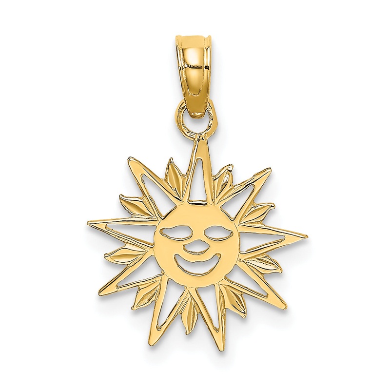 10K Yellow Gold 10K Smiling Sun Charm