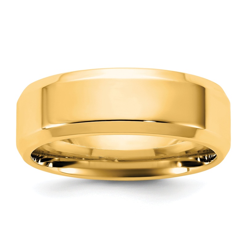 10K Yellow Gold 10Ky 6.5mm Bevel Edge Comfort Fit Band Size 10.5