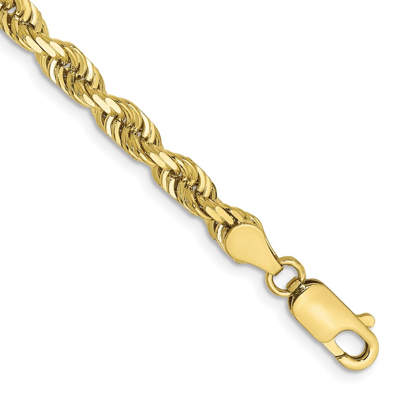 10K Yellow Gold 4.5mm D/C Quadruple Rope Chain