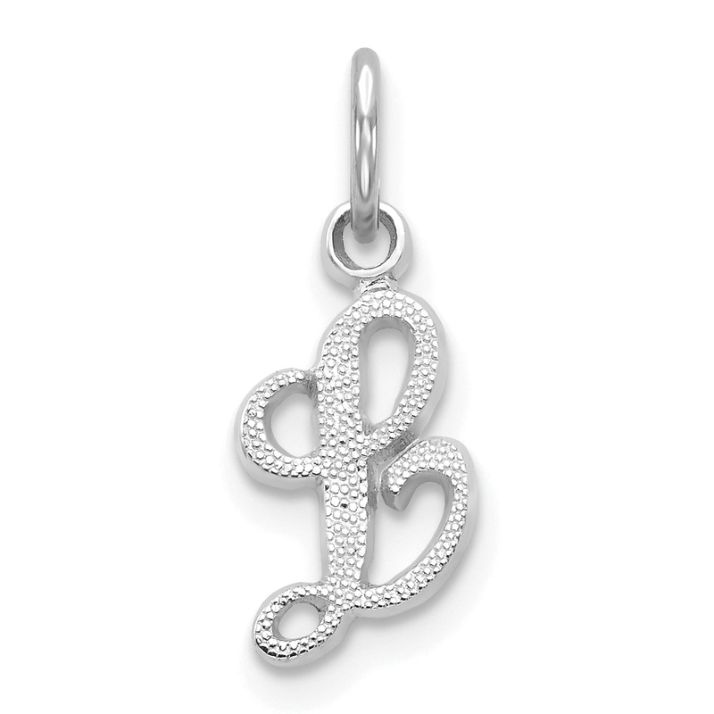 10K White Gold 10Kw Initial L Charm