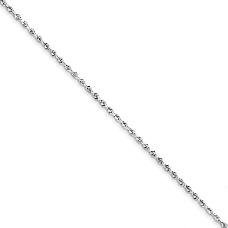 10K White Gold 2.75mm D/C Quadruple Rope Chain
