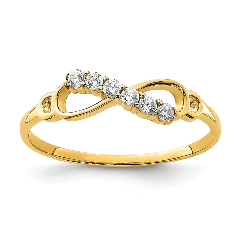 10K Yellow Gold 10K Cz Infinity Ring