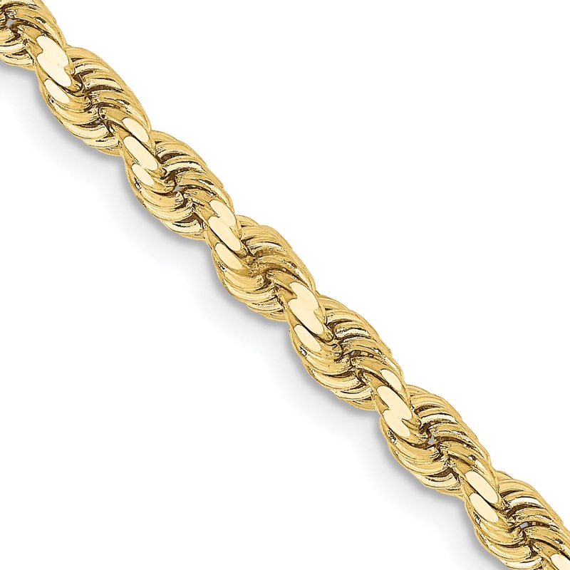 10K Yellow Gold 3.25mm Diamond-Cut Rope Chain