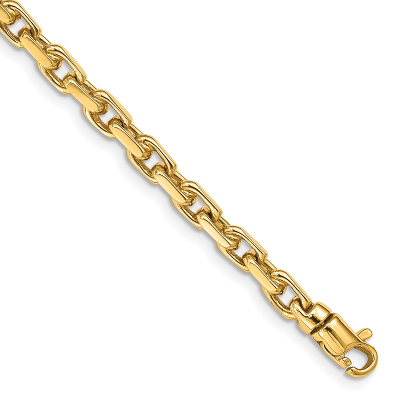 10K Yellow Gold 4.2mm Hand-Polished Fancy Link Bracelet