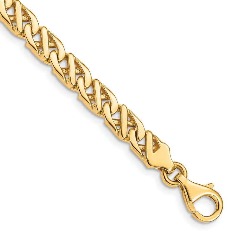 10K Yellow Gold 6.1mm Hand-Polished Fancy Link Bracelet