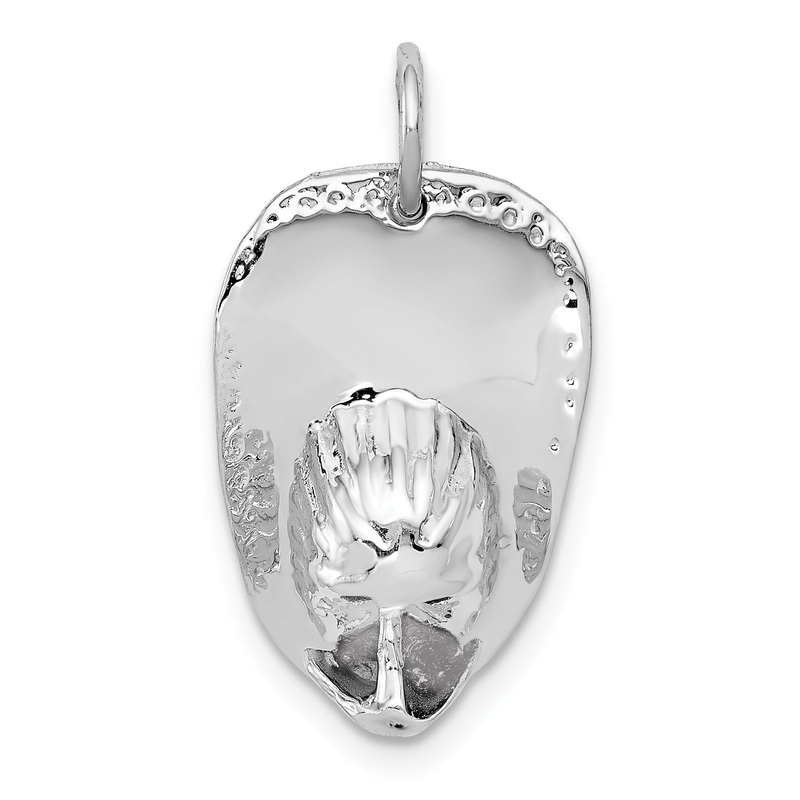 14k White Gold 14k White Gold 3-D Large Fireman’s Hat Charm