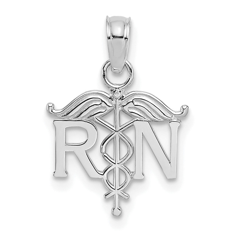 10K White Gold 10K Registered Nurse Pendant