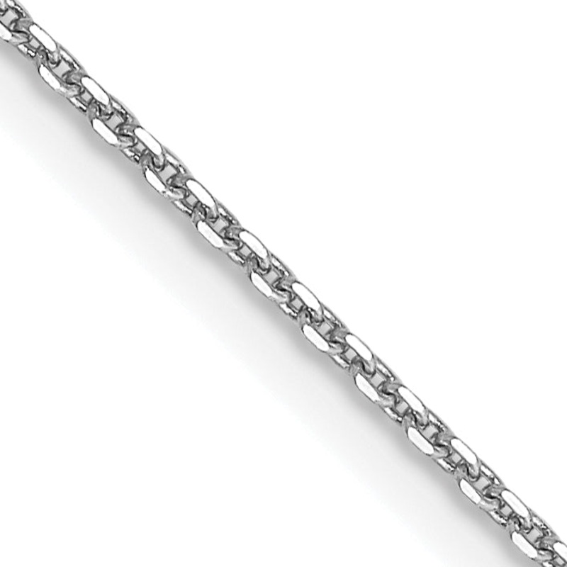 10K White Gold Wg .9mm D/C Round Open Link Cable Chain