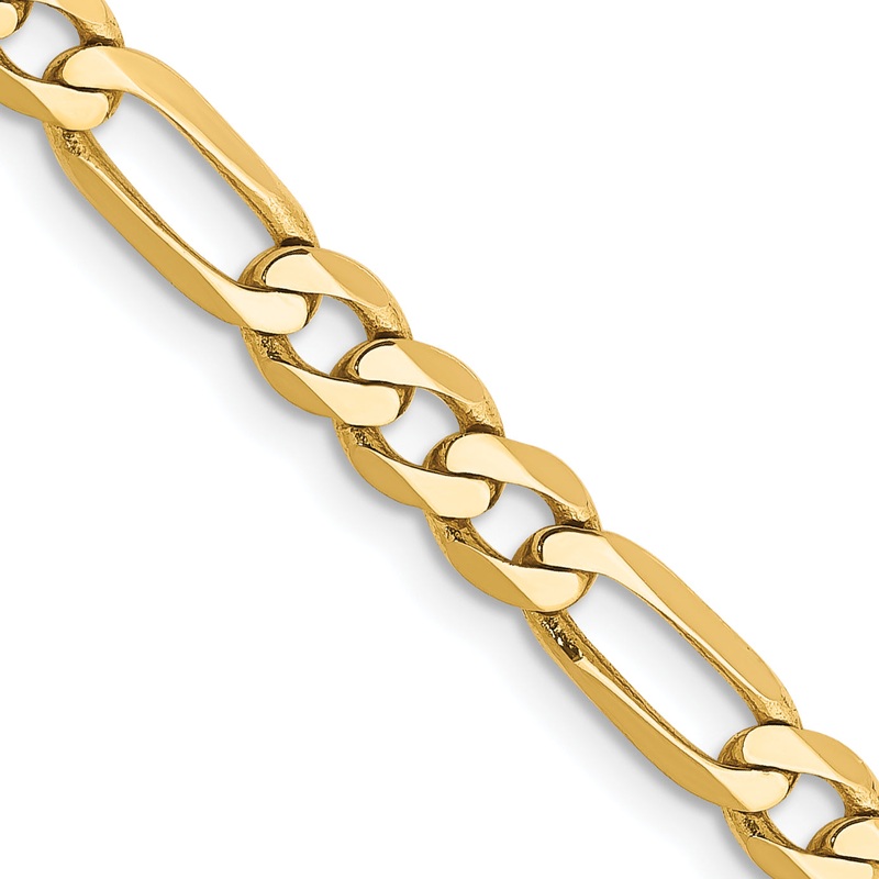 10K Yellow Gold 10K 4.75mm Flat Figaro Chain