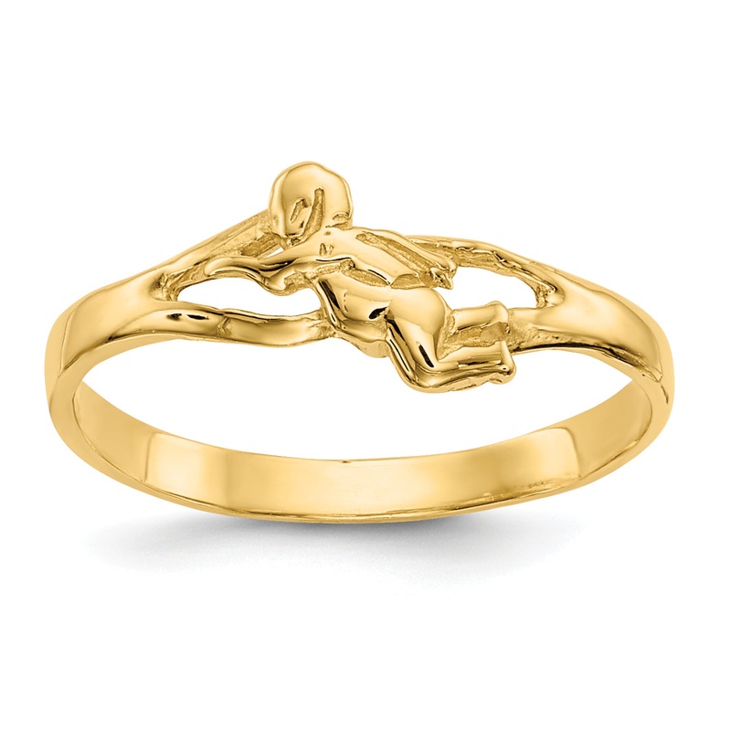 10K Yellow Gold 10K Angel Baby Ring