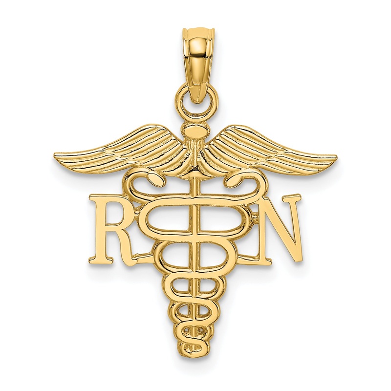 10K Yellow Gold 10K Rn Caduceus Pendant