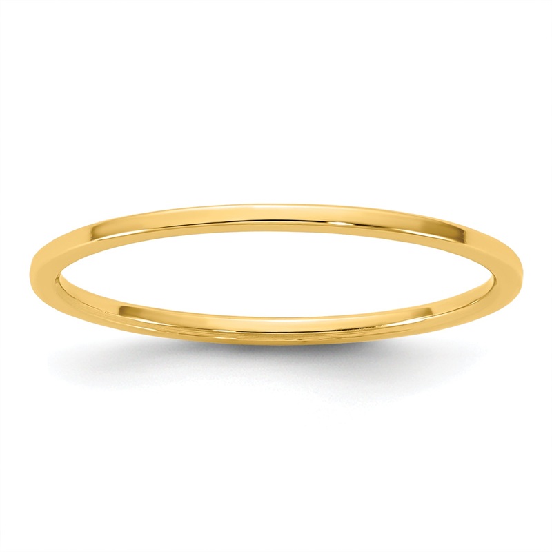 10K Yellow Gold 10Ky 1mm Ltw Flat Band Size 4
