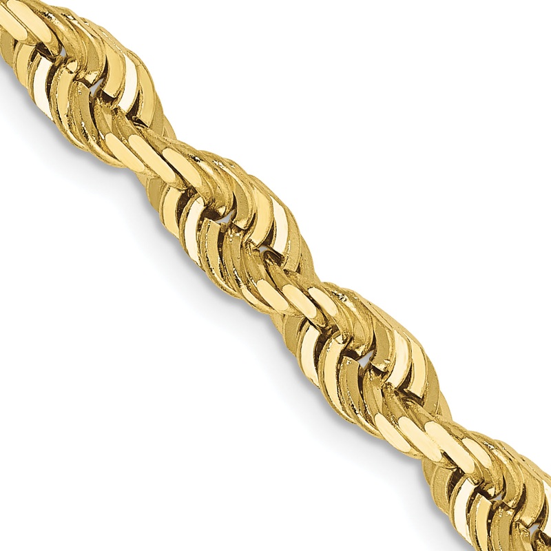 10K Yellow Gold 5mm D/C Quadruple Rope Chain