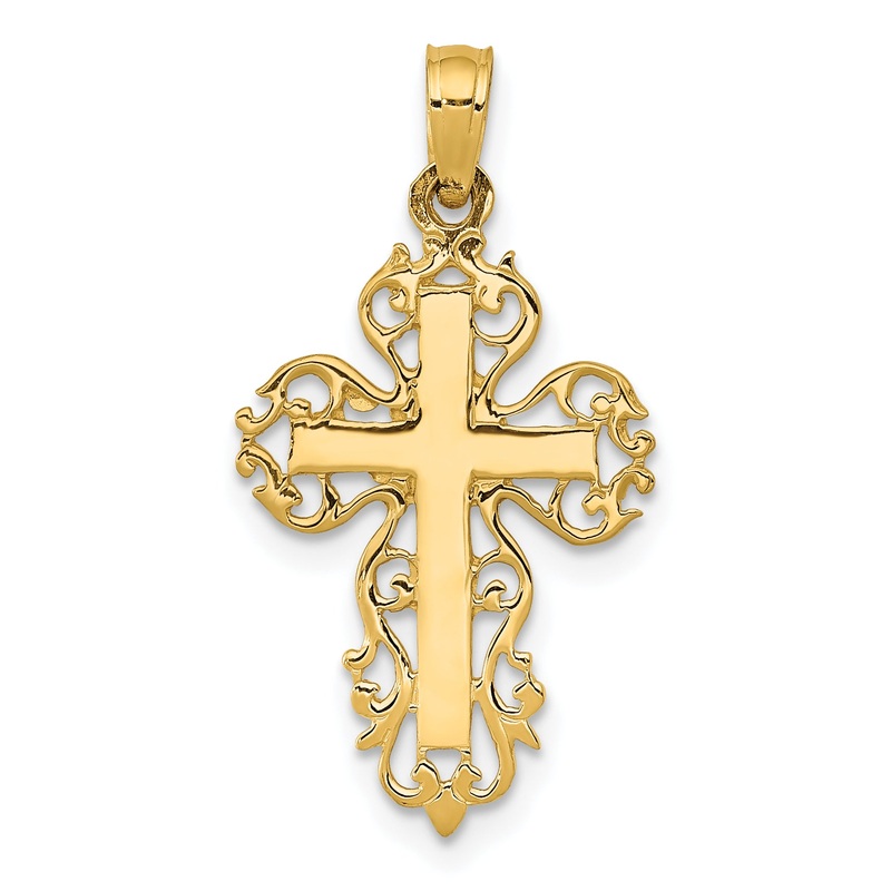10K Yellow Gold Fancy Cross Pendant