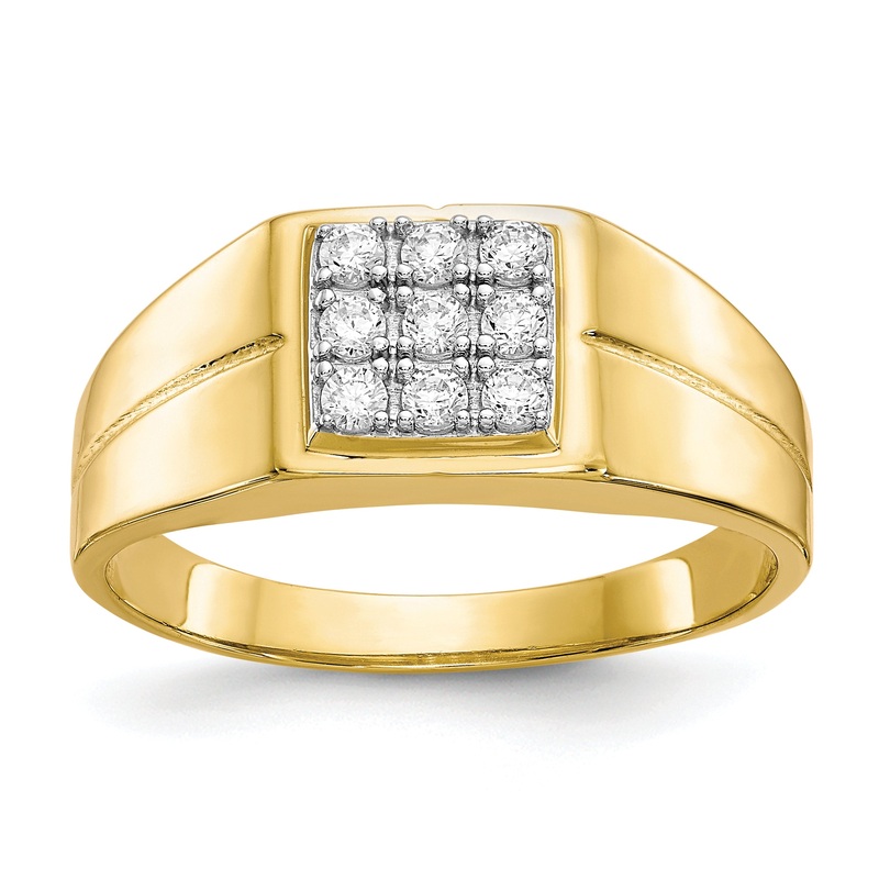 10K Yellow Gold Men’S Cz Ring