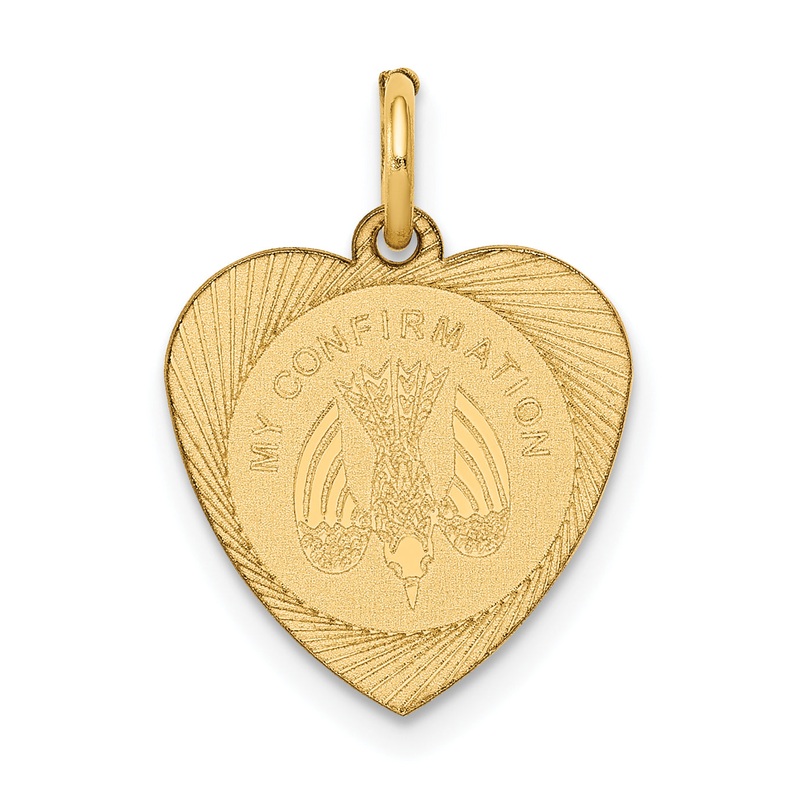 14k Yellow Gold 14k My Confirmation Heart Disc Charm