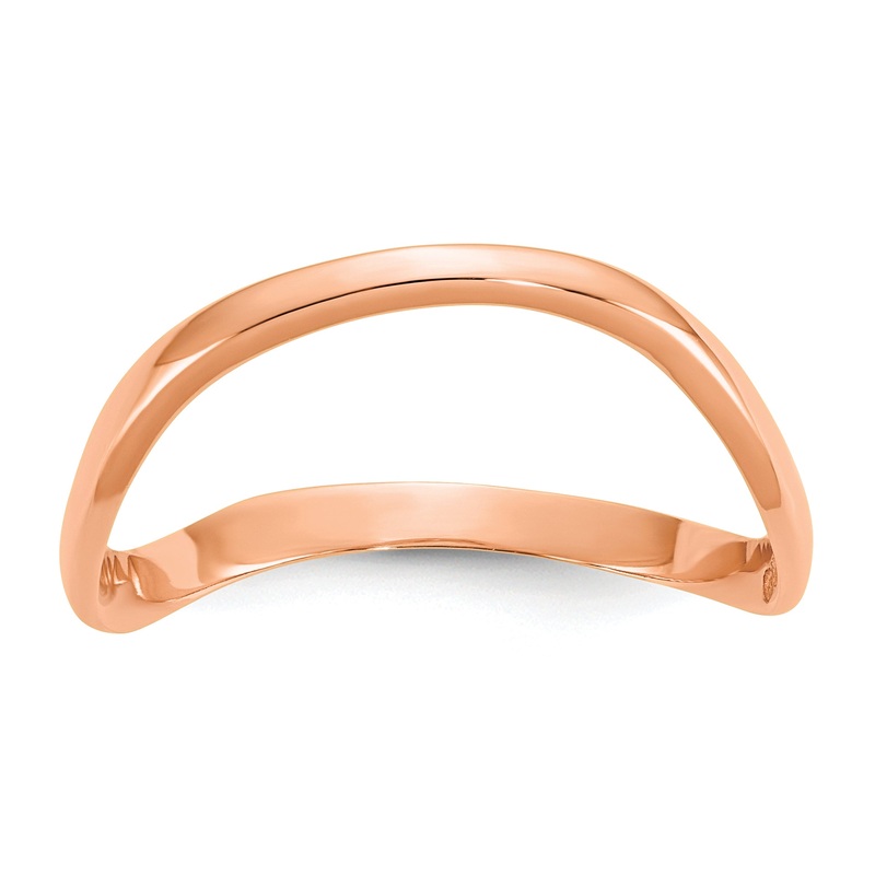 10K Rose Gold 10K Wave Fashion Thumb Ring