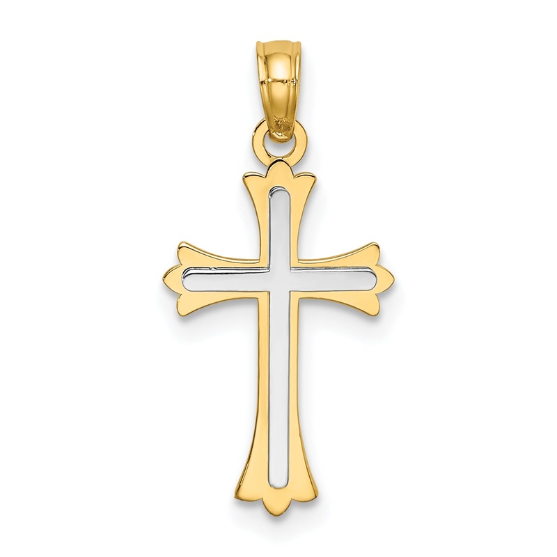 10K Two-Tone Center Cross Charm