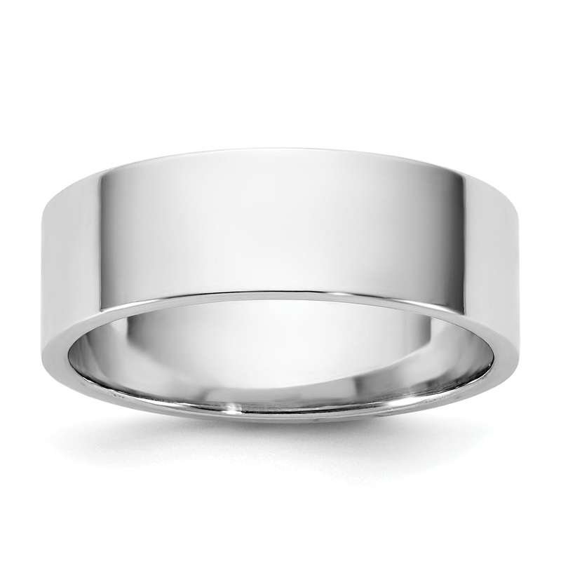 10K White Gold 10Kw 6.5mm Ltw Flat Band Size 13