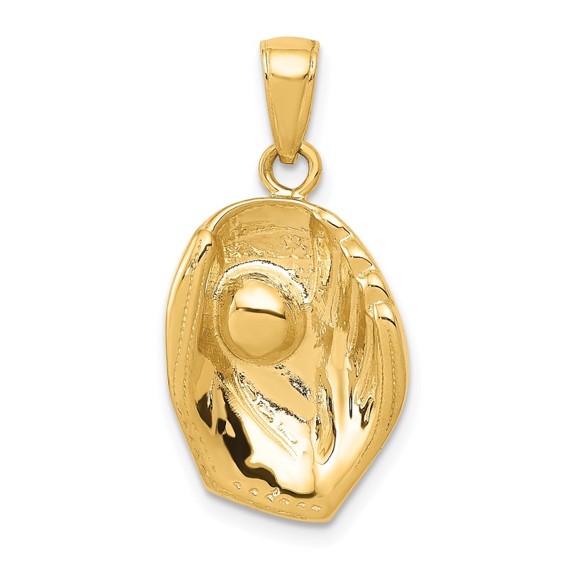 10K Yellow Gold 10K Baseball Glove And Ball Pendant
