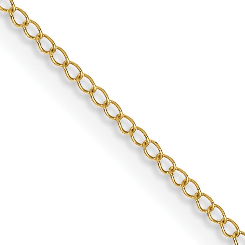 10K Yellow Gold .5mm Carded Curb Chain