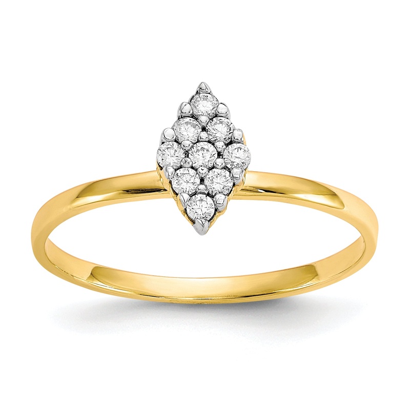 10K Yellow Gold Cz Promise Ring