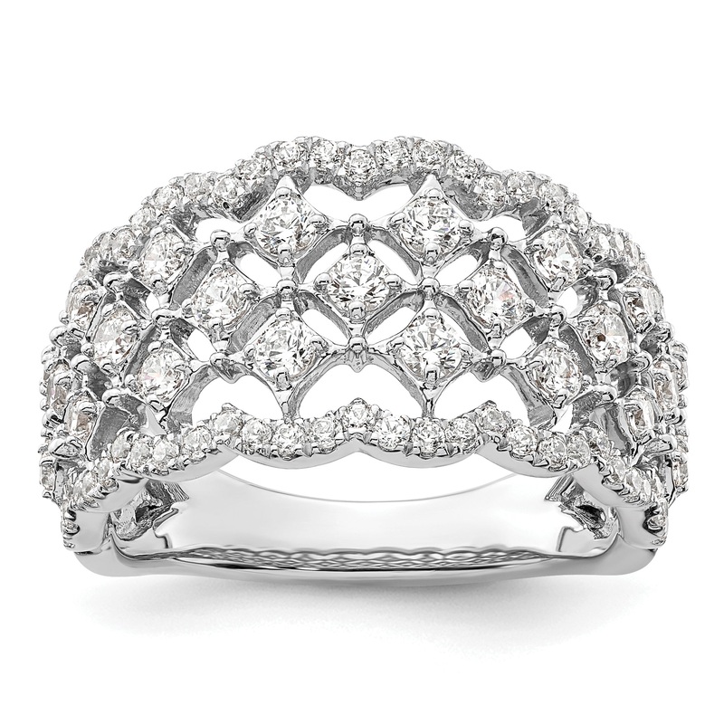 14k White Gold 1 Ct. Lab Grown Diamond VS/SI+ G+ Fashion Ring