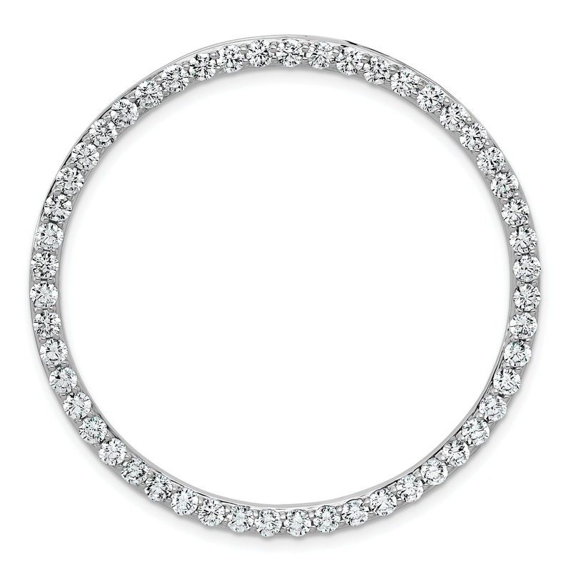 14k White Gold 14k White Gold 3 carat Lab Grown Diamond VS+ F+ Circle Chain Slide Pendant