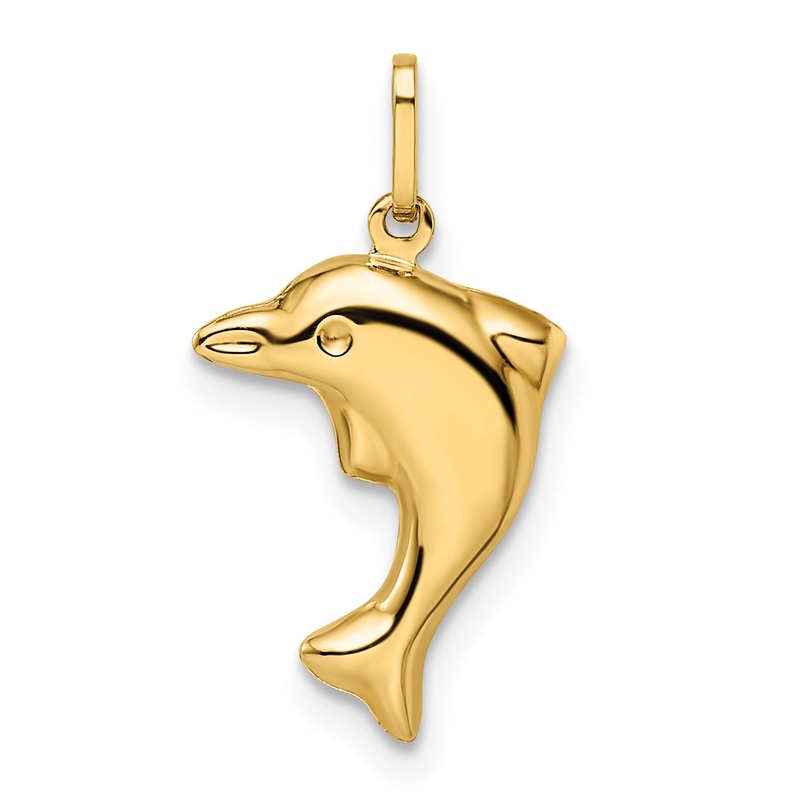 14k Yellow Gold 14k Polished 3-D Dolphin Pendant