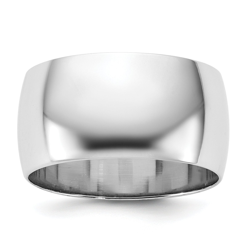 10K White Gold 10Kw 10mm Ltw Half Round Band Size 14