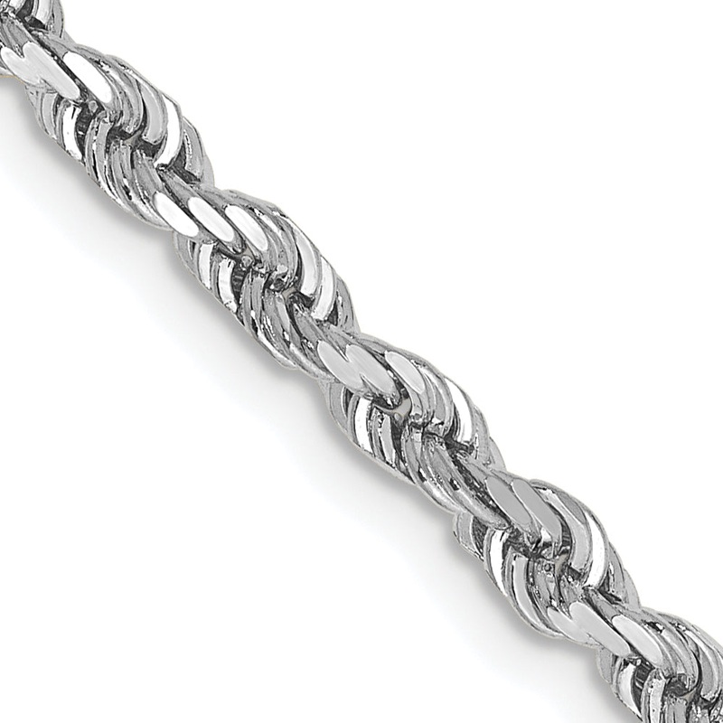 10K White Gold 3.35mm D/C Quadruple Rope Chain