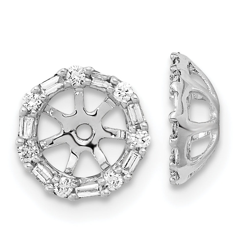 10K White Gold Diamond Earring Jackets