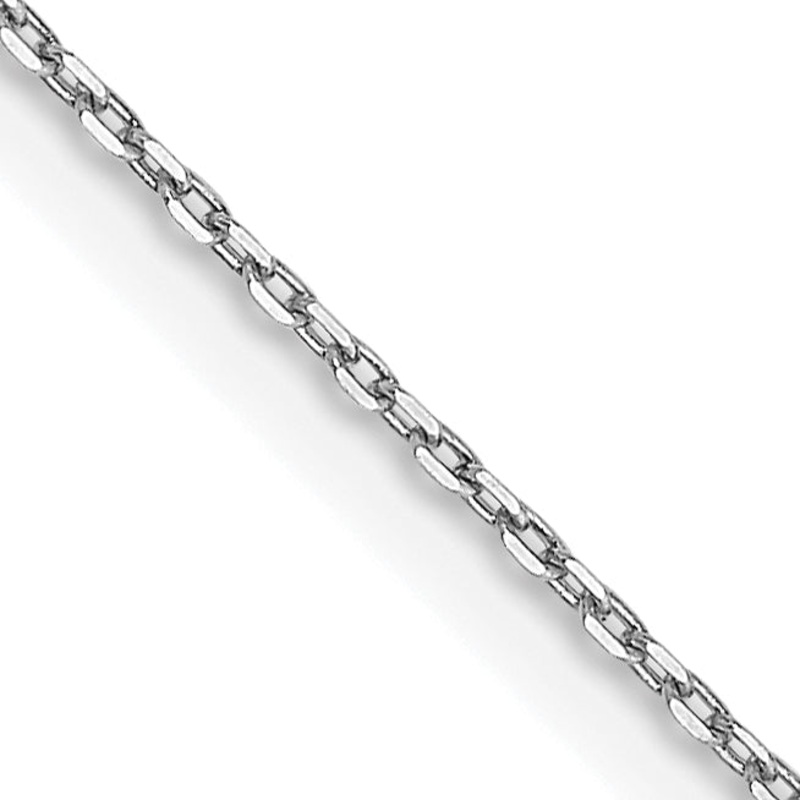10K White Gold Wg .8mm D/C Cable With Lobster Clasp Chain
