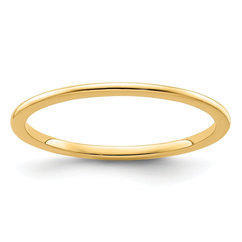 10K Yellow Gold 10K 1.2mm Half Round Polished Stackable Band Size 8.5