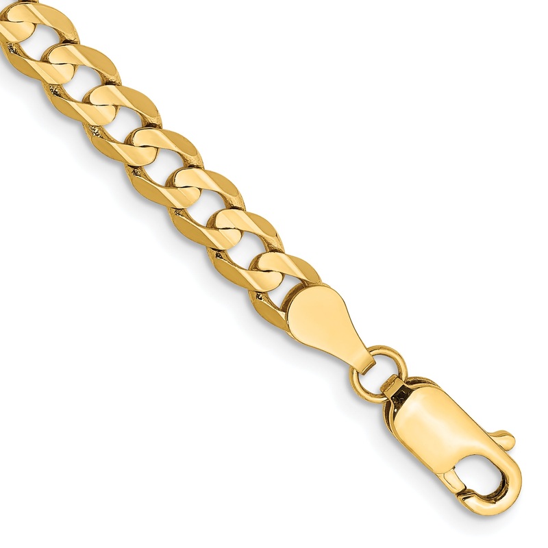 10K Yellow Gold 10K 4.5mm Open Concave Curb Chain