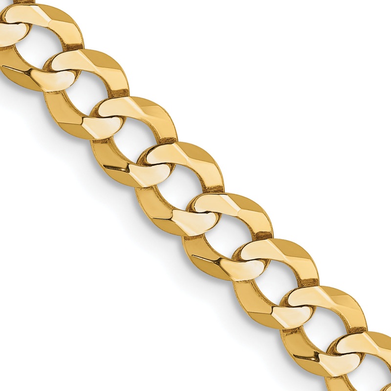 10K Yellow Gold 10K 4.7mm Lightweight Flat Cuban Chain