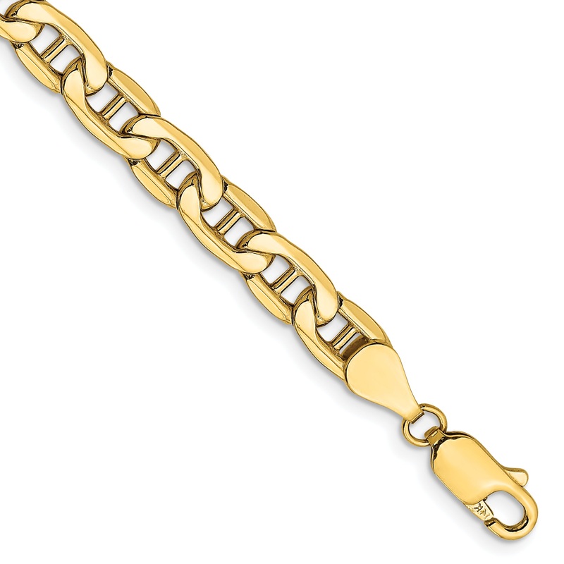 10K Yellow Gold 10K 5.5mm Semi-Solid Anchor Chain