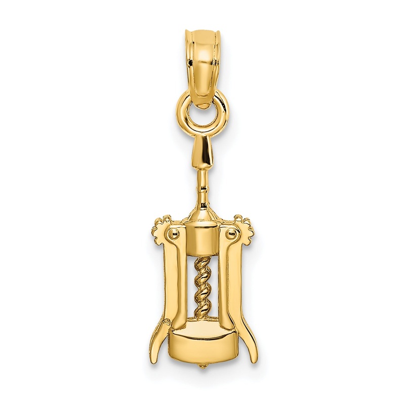 10K Yellow Gold 10K Wine Opener Charm