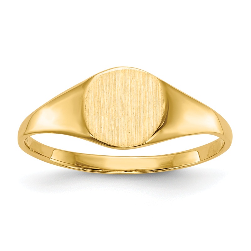 10K Yellow Gold 6.5X7.5mm Closed Back Signet Ring